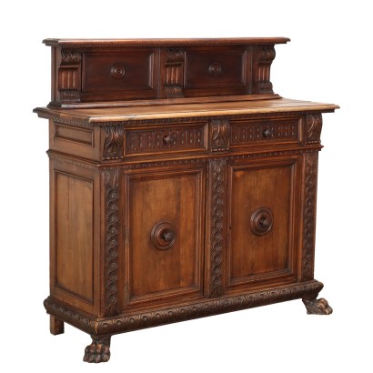 Cupboard Neorenaissance Walnut Italy XIX-XX Century