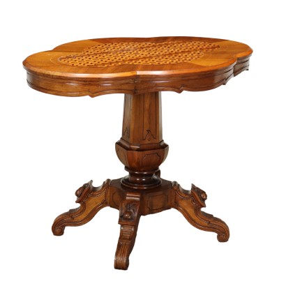 Table Basse Umbertino Noyer Italie XIXe Siècle