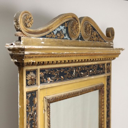 Console with Mirror Neoclassical Style Wood Italy XIX Century