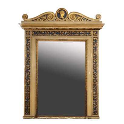 Miroir de Cheminée Style Néoclassique Bois Italie XIXe Siècle