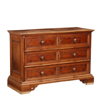 Chest of Drawers Baroque Walnut Italy XVII-XVIII Century