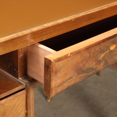 Writing Desk Walnut Veneer Italy 1950s-1960s