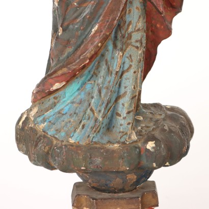 La Vièrge Marie Sculpture en Bois Italie XVIIIe Siècle