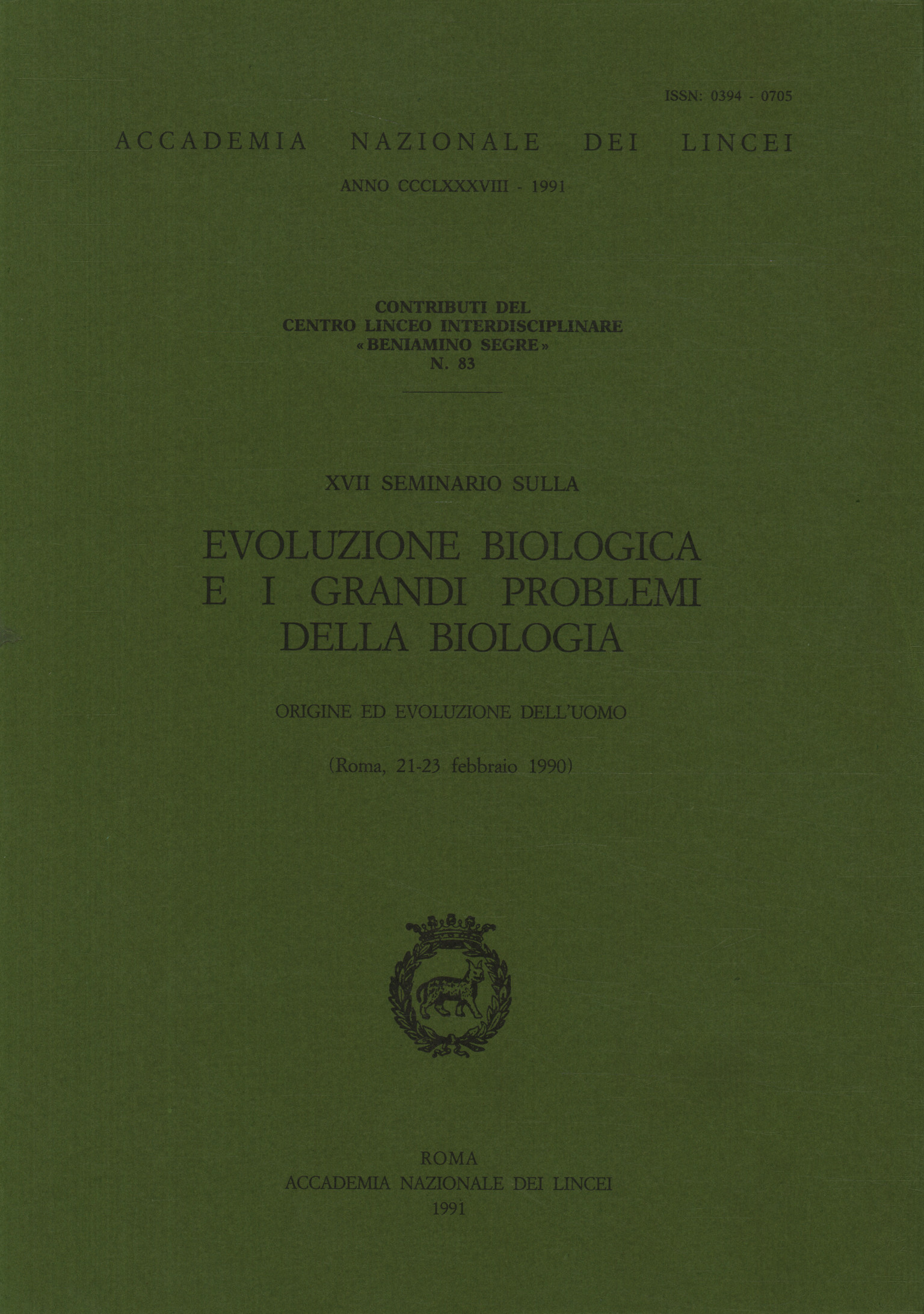 XVII seminario sobre evolución biológica%