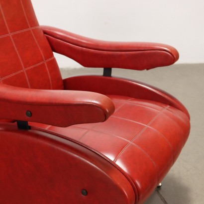 Pair of Reclining Armchairs Leatherette Italy 1960s