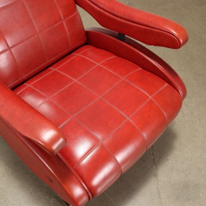 Paire de Fauteuils Inclinables Simili Cuir Italie Années 1960