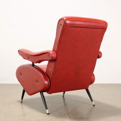 Paire de Fauteuils Inclinables Simili Cuir Italie Années 1960