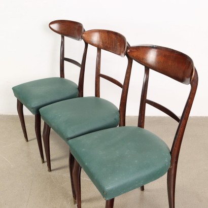 Group of 6 Chairs Beech Italy 1950s