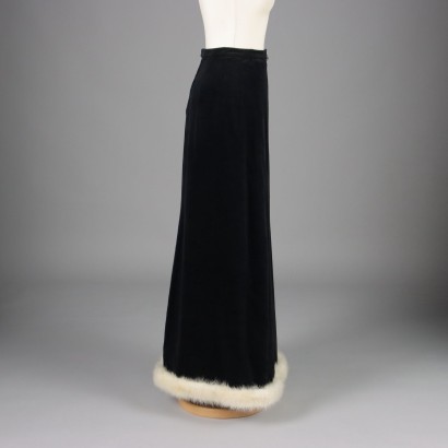Vintage Skirt Velvet Size 10 Italy 1970s-1980s