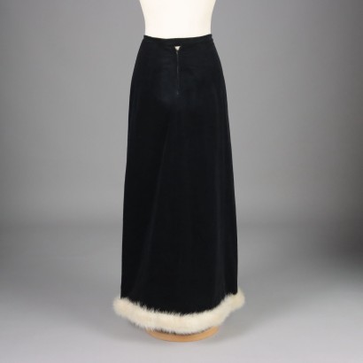 Vintage Skirt Velvet Size 10 Italy 1970s-1980s