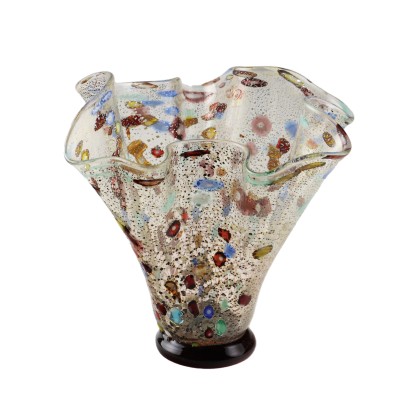 Handkerchief Shaped Vase Glass Italy 1970s-1980s