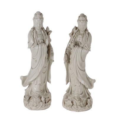 Par de esculturas de Guanyin