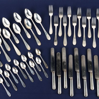 Cutlery Set Silver Italy XIX Century