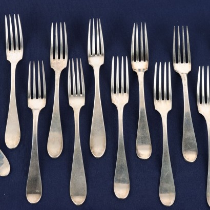 Cutlery Set Silver Italy XIX Century