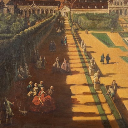 arte, arte italiana, pittura novecento italiana,Copia del XX secolo di Dipinto del C,Veduta di Vienna dal Belvedere copia
