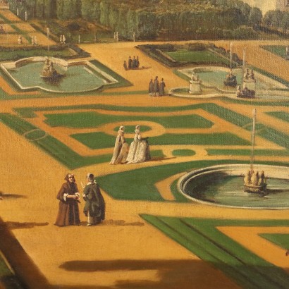 arte, arte italiana, pittura novecento italiana,Copia del XX secolo di Dipinto del C,Veduta di Vienna dal Belvedere copia