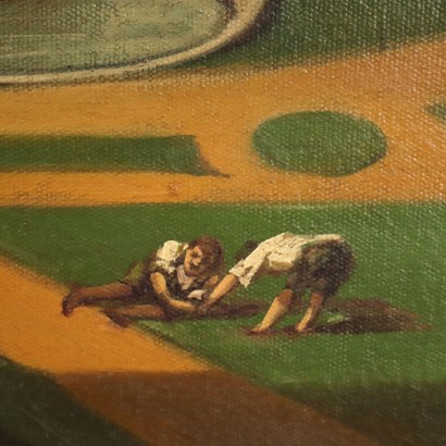 arte, arte italiana, pittura novecento italiana,Copia del XX secolo di Dipinto del C,Veduta di Vienna dal Belvedere copia