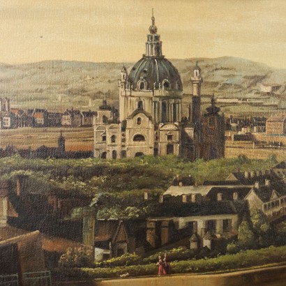 arte, arte italiano, pintura italiana del siglo XX, copia del siglo XX de una pintura de C, Vista de Viena desde la copia de Belvedere , Vista de Viena desde la copia de Belvedere