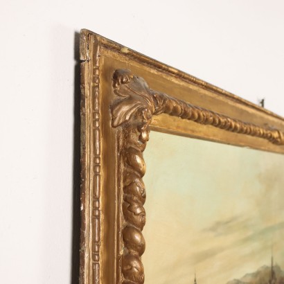 arte, arte italiana, pittura novecento italiana,Copia del XX secolo di Dipinto del C,Veduta di Vienna dal Belvedere copia