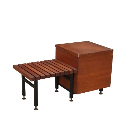 Bank mit Behälter Teak Italien 1960er