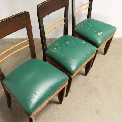 Group of 6 Chairs Beech Italy 1940s