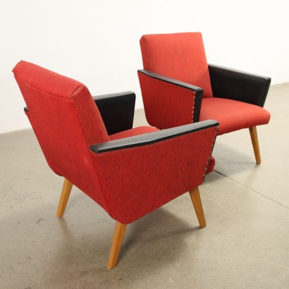 Pair of Armchairs Leatherette Italy 1960s