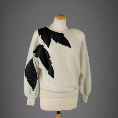 Schwarz-weißer Valentino Vintage Pullover
