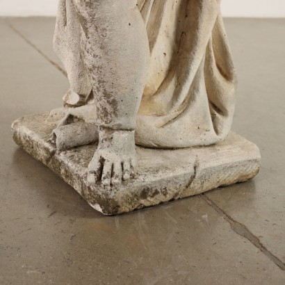 Jardinière avec Angelot en Ciment Italie XXe Siècle