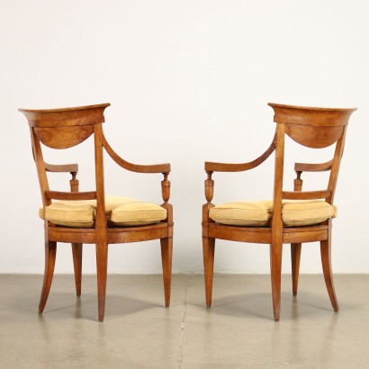 Pair of Armchairs Empire Cherrywood Italy XIX Century