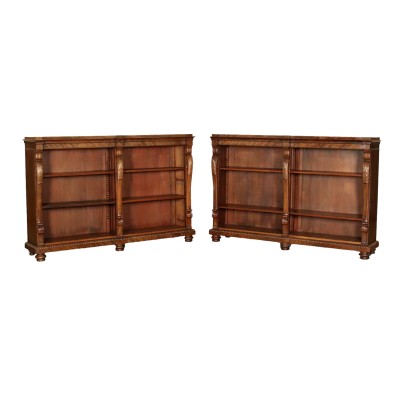 Coppia Librerie in Mogano