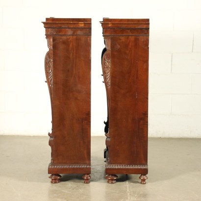 Pair of Small Mahogany Bookcases Italy XIX Century