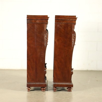 Pair of Small Mahogany Bookcases Italy XIX Century