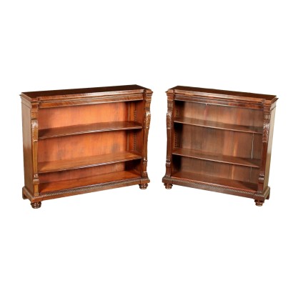 Pair of Bookcases Mahogany Italy XIX Century