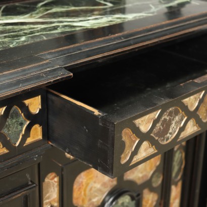 Cupboard Ebonized Wood Italy XIX Century