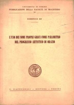 L'uso dei nomi propri greci come parametro del progresso artistico di Orazio