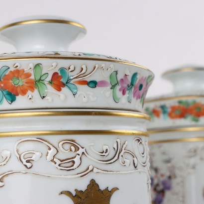 Paire de Pots Porcelaine France XXe Siècle