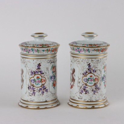 Paire de Pots Porcelaine France XXe Siècle