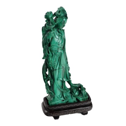 He Xiangu Malachite Sculpture China XX Century