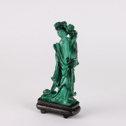 He Xiangu Malachite Sculpture China XX Century