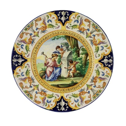 Assiette de Parade Céramique Italie XXe Siècle