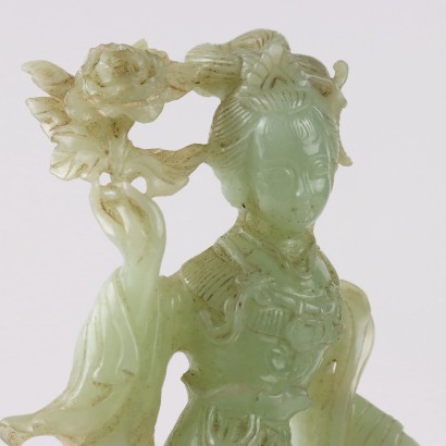 He Xiangu Skulptur Serpentine Stein China XX Jhd