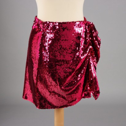 Minigonna Full Paillettes Pinko Fucsia