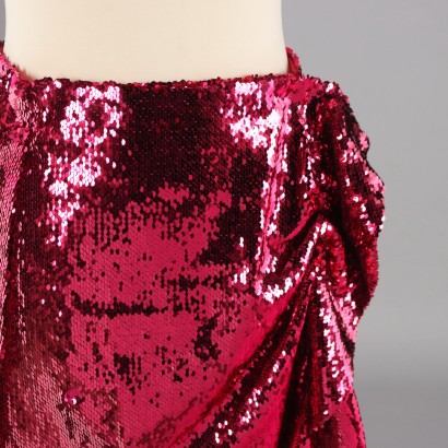 Minigonna Full Paillettes Pinko Fucsia