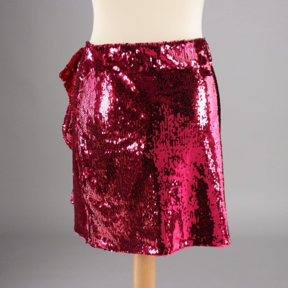 Minigonna Full Paillettes Pinko Fucsia