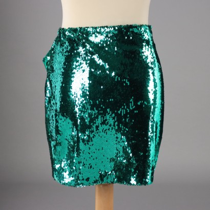 Minigonna Full Paillettes Pinko Verde