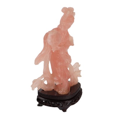 Sculpture Lan Caihe Quartz Rose Chine XXe Siècle