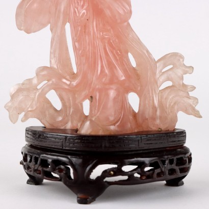 Sculpture Lan Caihe Quartz Rose Chine XXe Siècle
