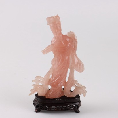 Lan Caihe Skulptur aus Rosenquarz China XX Jhd