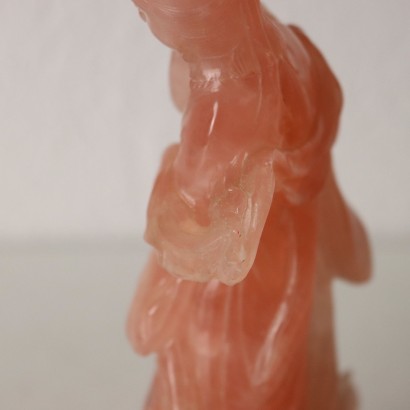 Sculpture Lan Caihe Quartz Rose Chine XXe Siècle