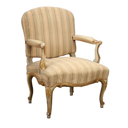 Fauteuil Éclectique Bois Italie XIXe Siècle